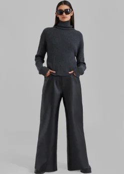 The Frankie Shop Kira Wide Pants Black Sale