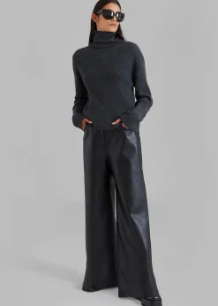 The Frankie Shop Kira Wide Pants Black Sale