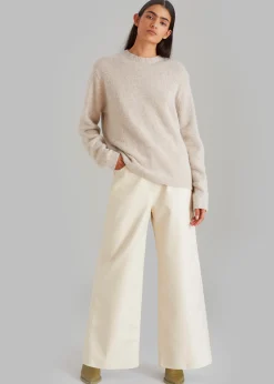The Frankie Shop Kira Wide Pants Beige New