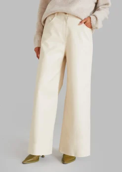 The Frankie Shop Kira Wide Pants Beige New