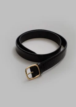 The Frankie Shop Kyron Croc-Effect Belt Black Hot