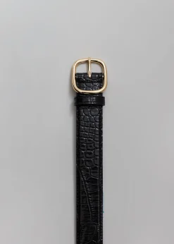 The Frankie Shop Kyron Croc-Effect Belt Black Hot