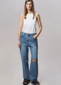 The Frankie Shop Laon Ripped Jeans Worn Wash Discount