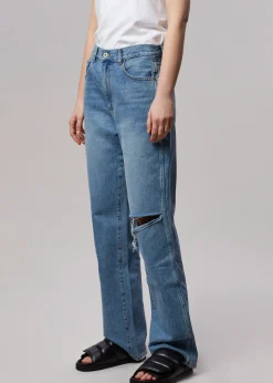 The Frankie Shop Laon Ripped Jeans Worn Wash Discount