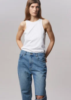 The Frankie Shop Laon Ripped Jeans Worn Wash Discount