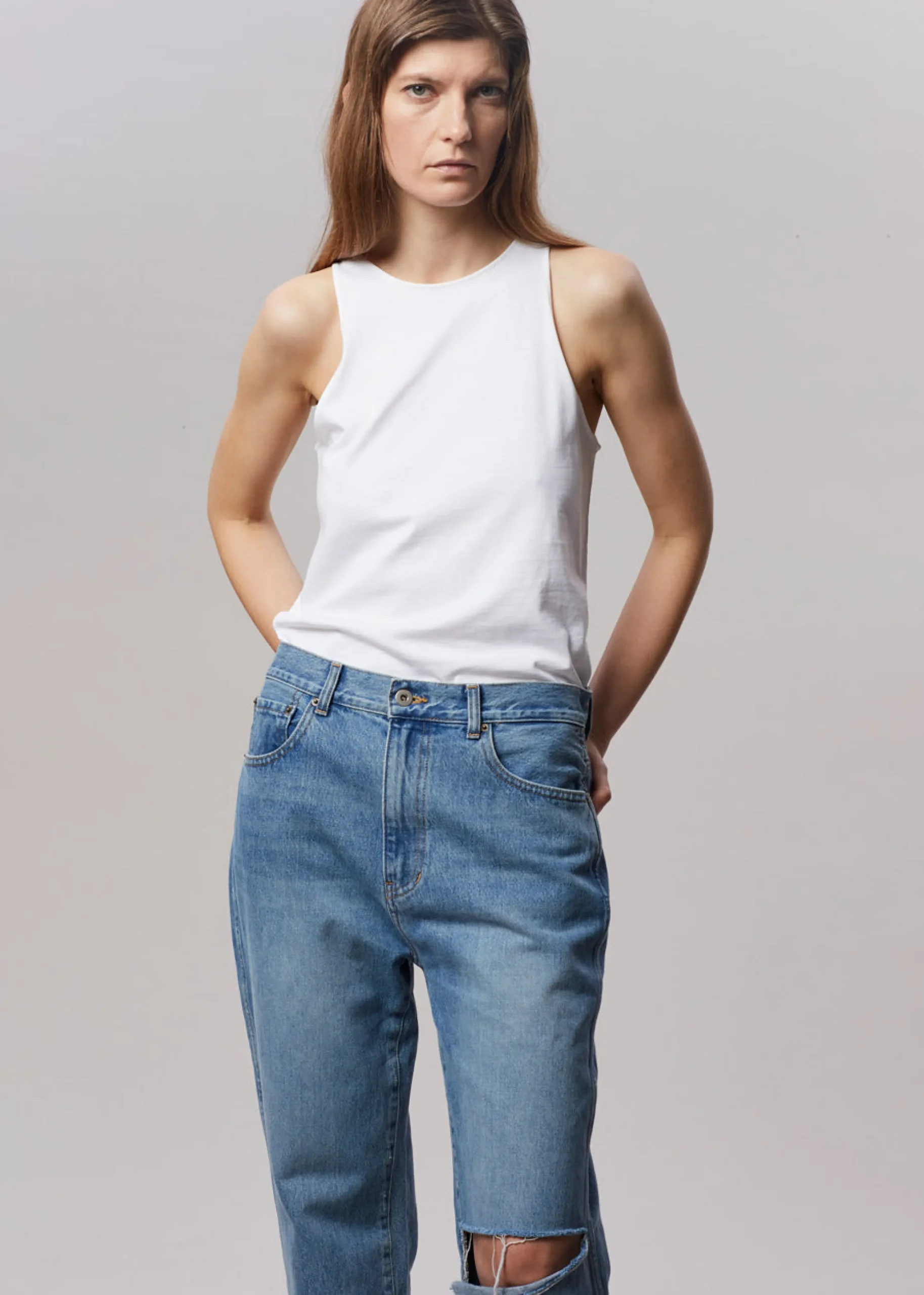 The Frankie Shop Laon Ripped Jeans Worn Wash Discount