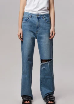 The Frankie Shop Laon Ripped Jeans Worn Wash Discount