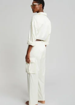 The Frankie Shop Lauren Silky Shirt Cream Online