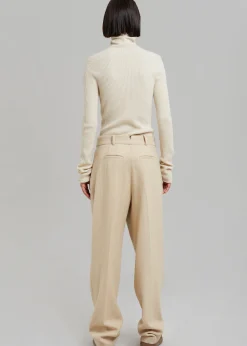 The Frankie Shop Layton Boiled Wool Suit Pants Beige Online