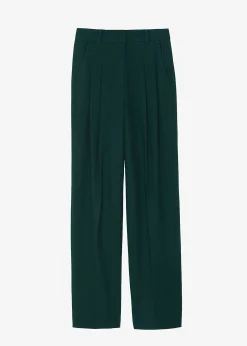 The Frankie Shop Layton Wool Suit Pants Bottle Green Clearance