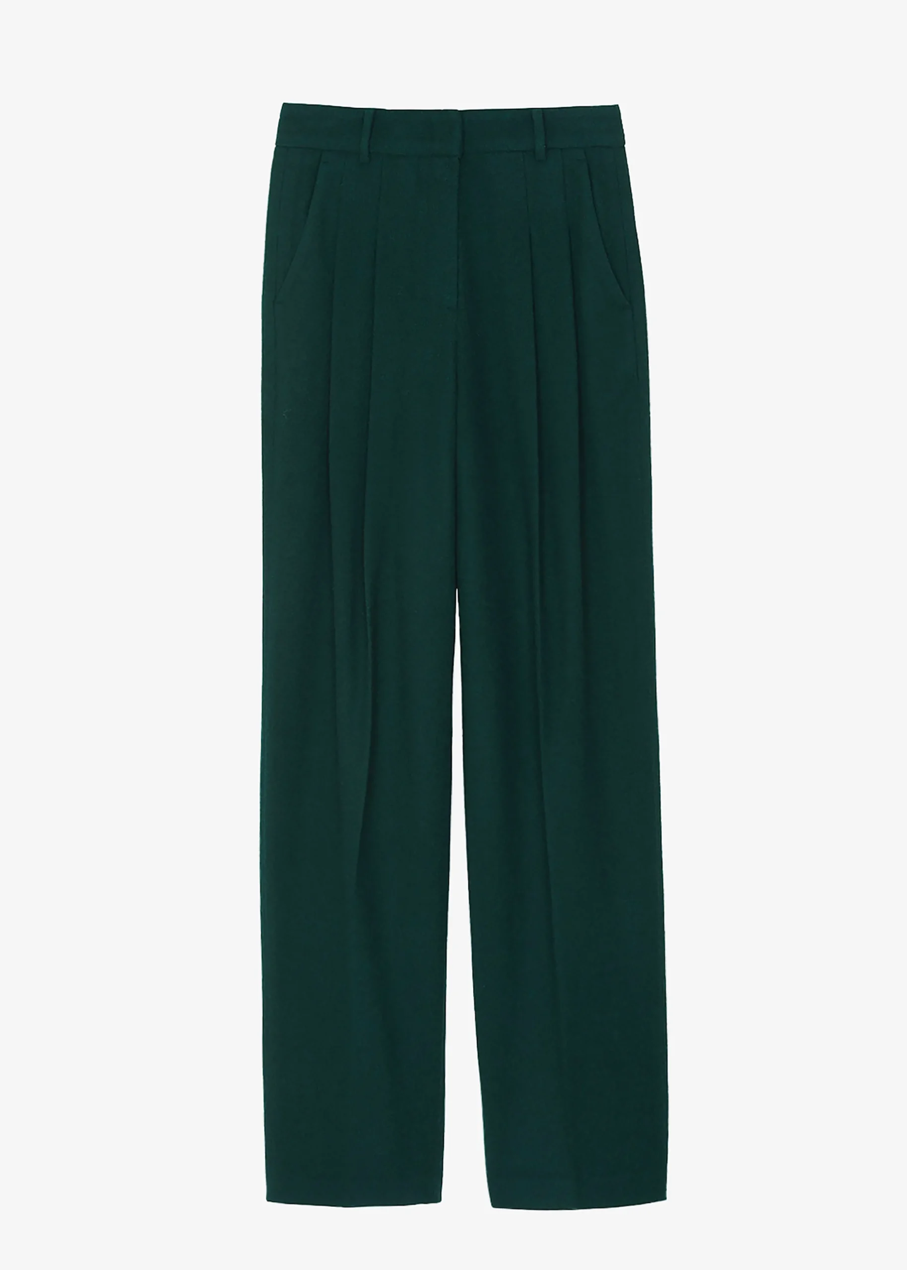 The Frankie Shop Layton Wool Suit Pants Bottle Green Clearance