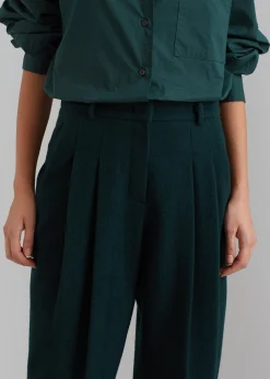 The Frankie Shop Layton Wool Suit Pants Bottle Green Clearance