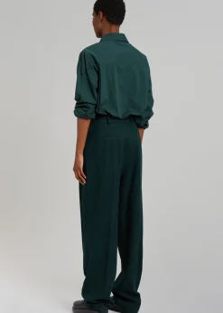 The Frankie Shop Layton Wool Suit Pants Bottle Green Clearance