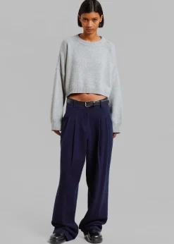 The Frankie Shop Layton Wool Suit Pants Navy