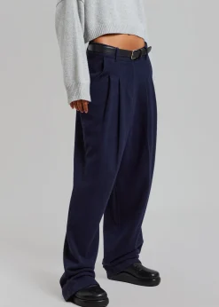 The Frankie Shop Layton Wool Suit Pants Navy