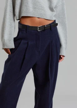 The Frankie Shop Layton Wool Suit Pants Navy