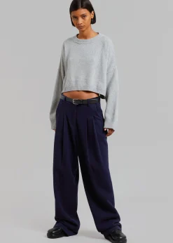 The Frankie Shop Layton Wool Suit Pants Navy