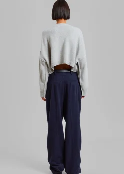 The Frankie Shop Layton Wool Suit Pants Navy