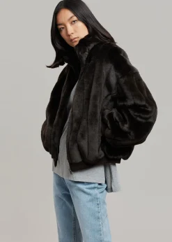 The Frankie Shop Lea Faux Fur Jacket Java Clearance