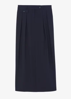 The Frankie Shop Leah Maxi Skirt Navy Hot