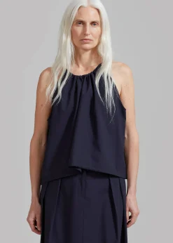 The Frankie Shop Leah Sleeveless Top Navy Clearance