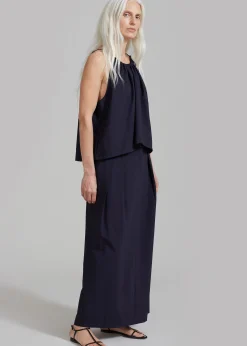 The Frankie Shop Leah Sleeveless Top Navy Clearance