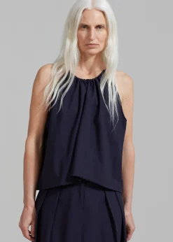 The Frankie Shop Leah Sleeveless Top Navy Clearance