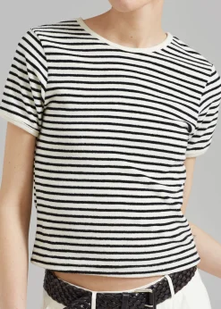 The Frankie Shop Lennox Tee Black Stripe Best
