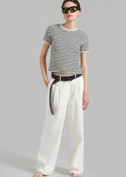 The Frankie Shop Lennox Tee Black Stripe Best