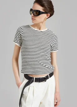 The Frankie Shop Lennox Tee Black Stripe Best