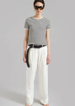 The Frankie Shop Lennox Tee Black Stripe Best