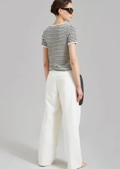 The Frankie Shop Lennox Tee Black Stripe Best