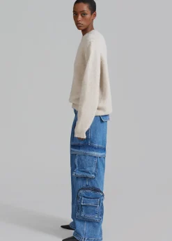 The Frankie Shop Lenny Cargo Jeans Blue Denim Online