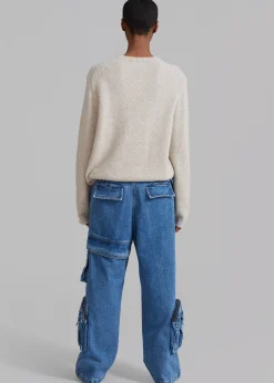 The Frankie Shop Lenny Cargo Jeans Blue Denim Online