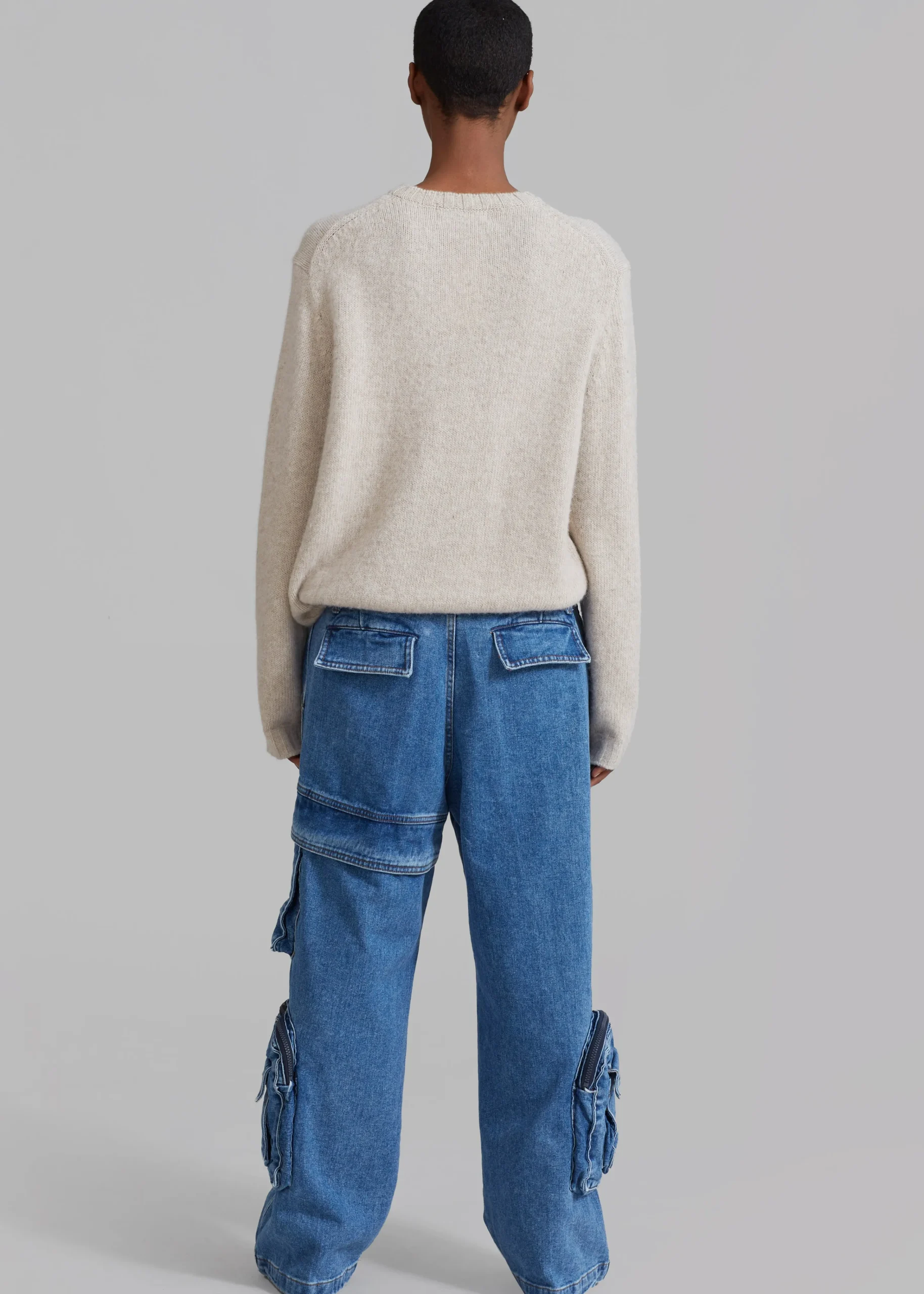 The Frankie Shop Lenny Cargo Jeans Blue Denim Online