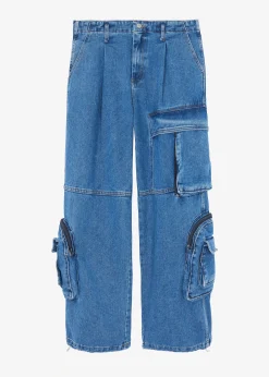 The Frankie Shop Lenny Cargo Jeans Blue Denim Online