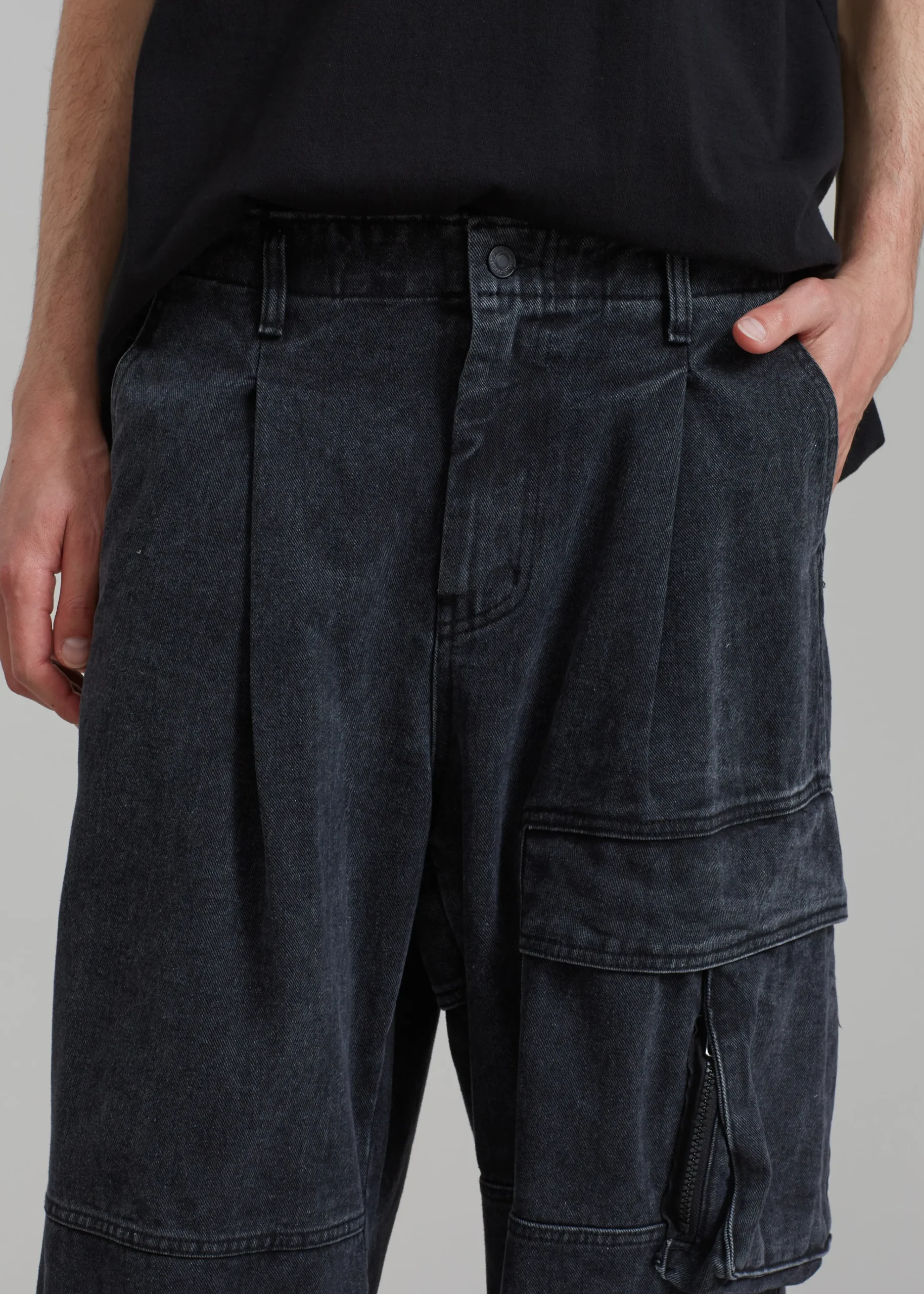 The Frankie Shop Lenny Cargo Jeans Black Washed Outlet