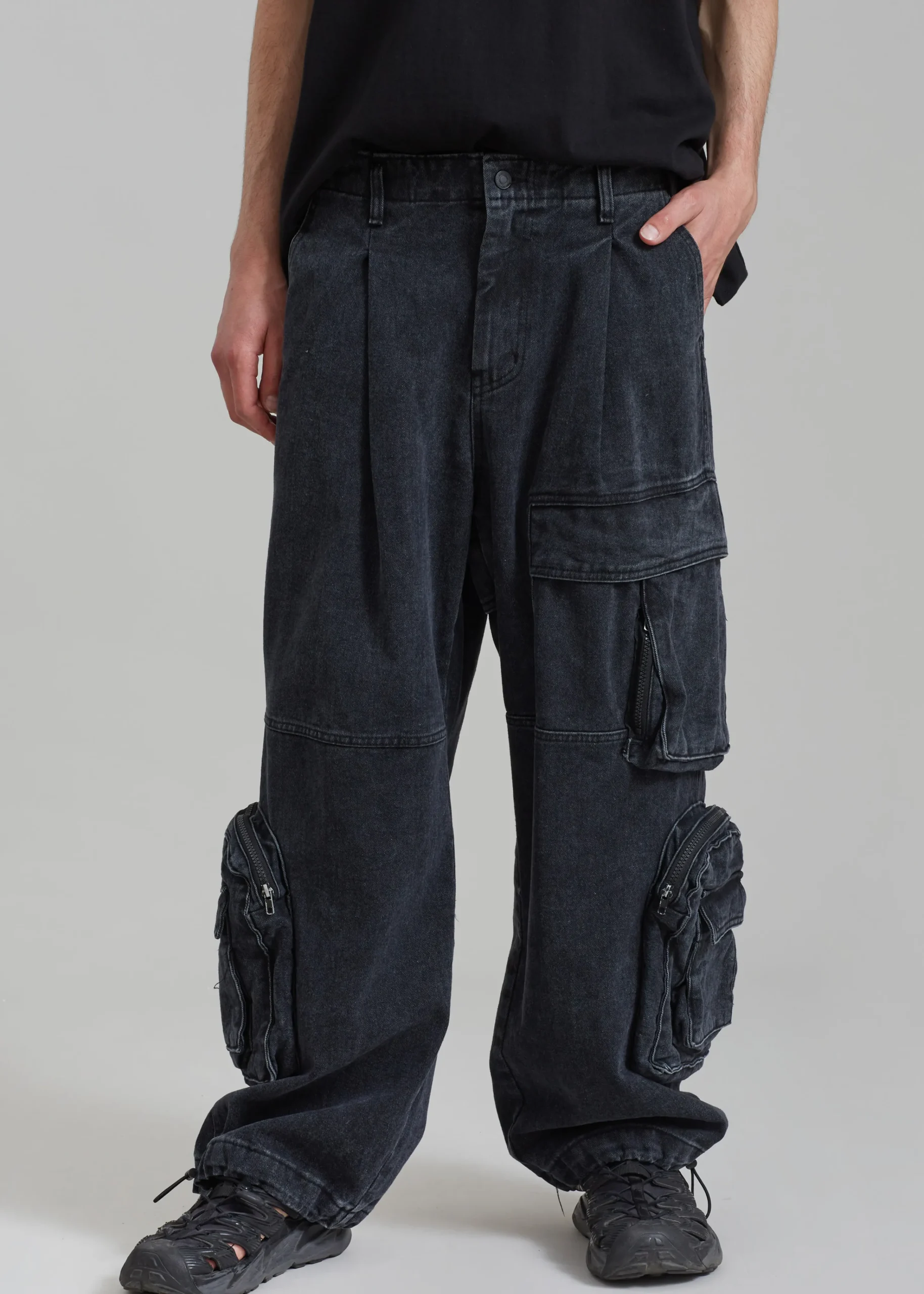 The Frankie Shop Lenny Cargo Jeans Black Washed Outlet
