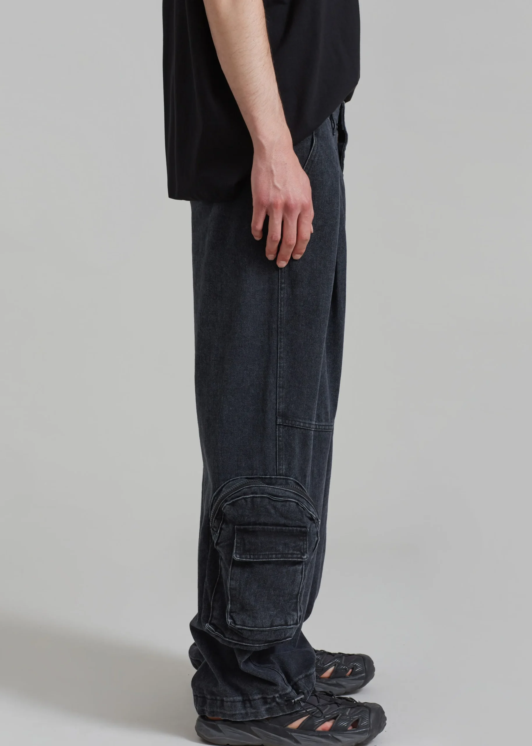 The Frankie Shop Lenny Cargo Jeans Black Washed Outlet