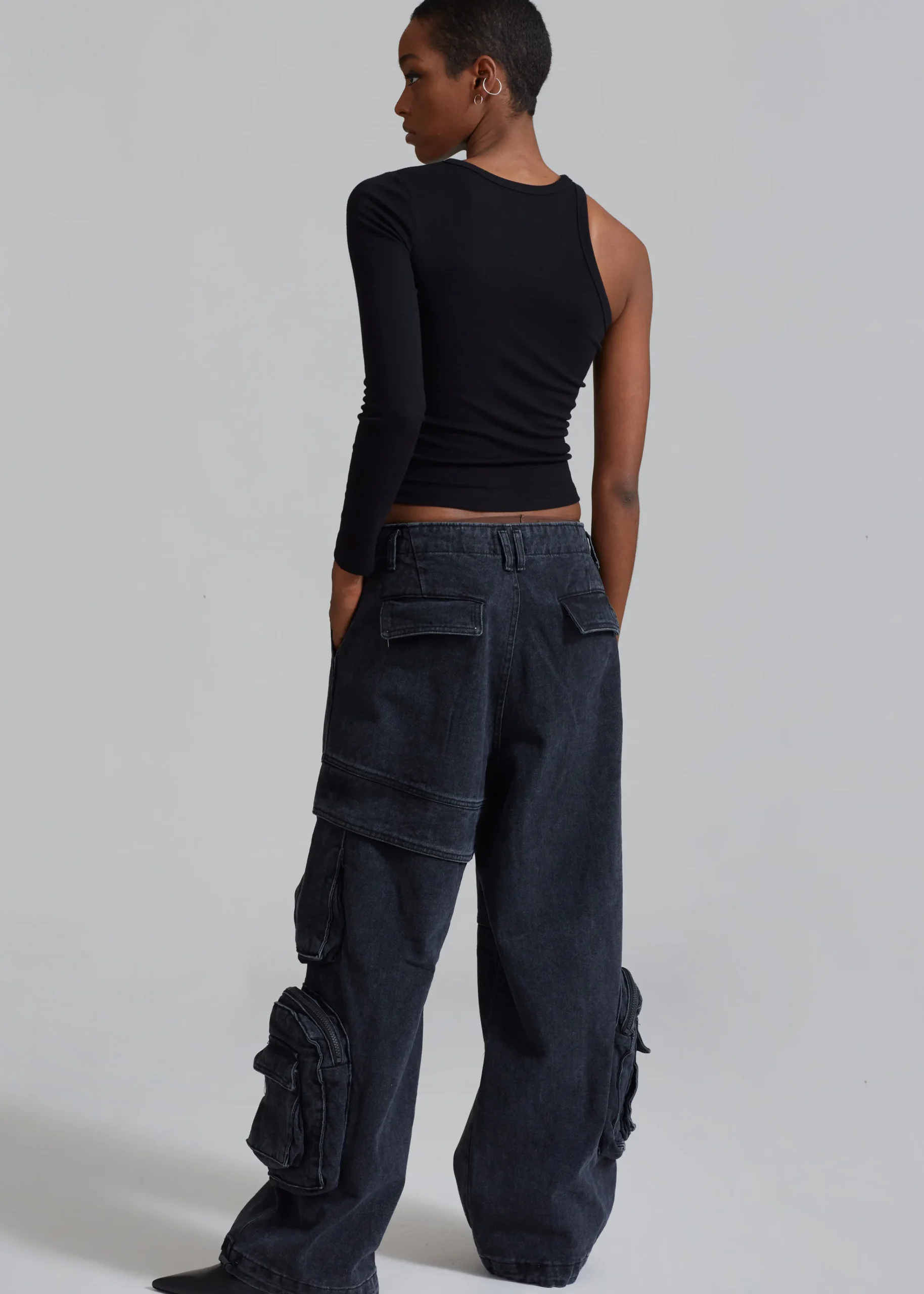 The Frankie Shop Lenny Cargo Jeans Black Washed Outlet