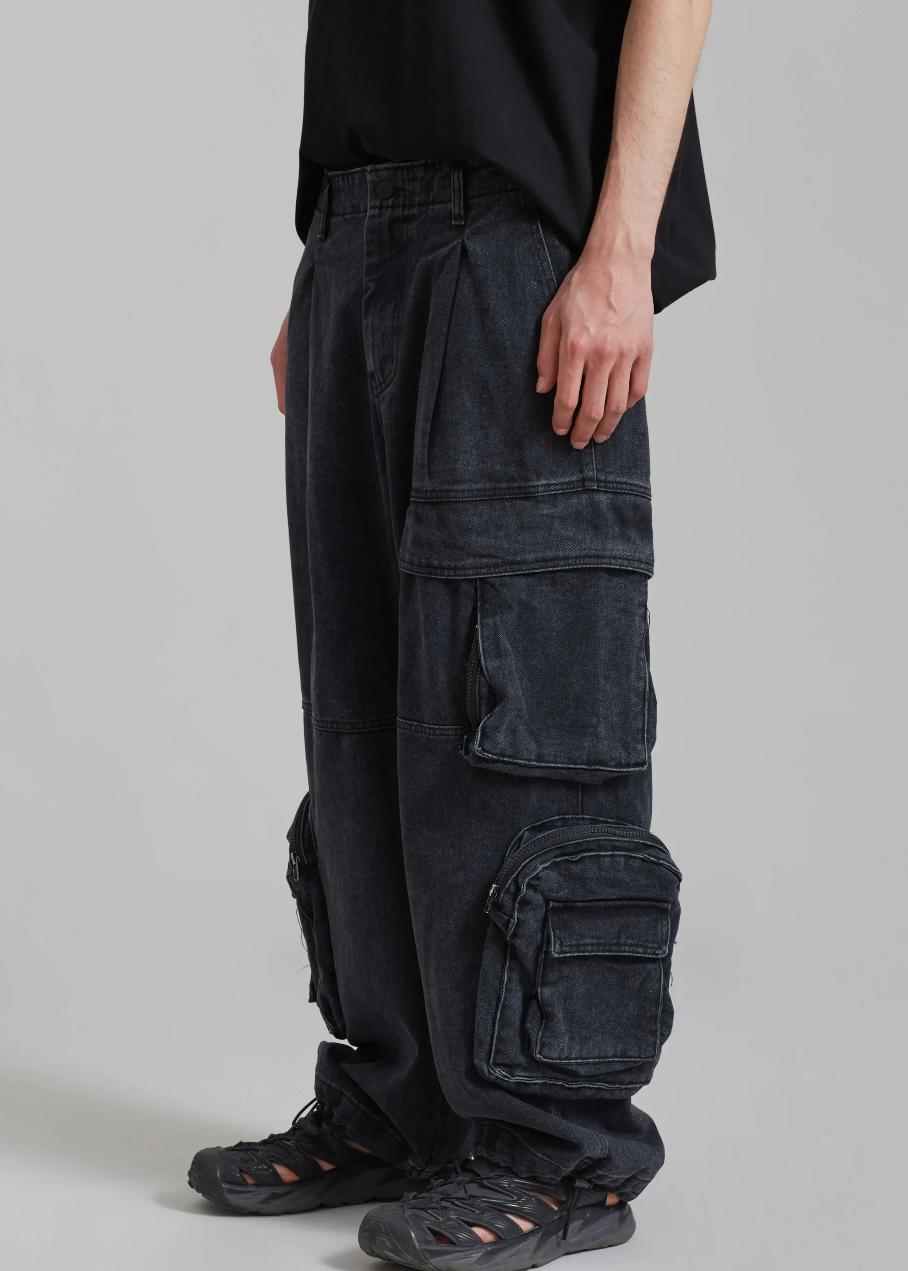 The Frankie Shop Lenny Cargo Jeans Black Washed Outlet