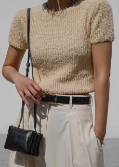 The Frankie Shop Lexie Knit Cropped Top Beige Best