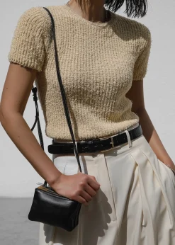 The Frankie Shop Lexie Knit Cropped Top Beige Best