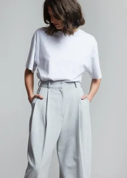 The Frankie Shop Lilou Simple Tee Light Grey Melange Hot