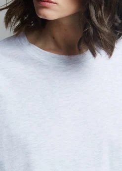 The Frankie Shop Lilou Simple Tee Light Grey Melange Hot