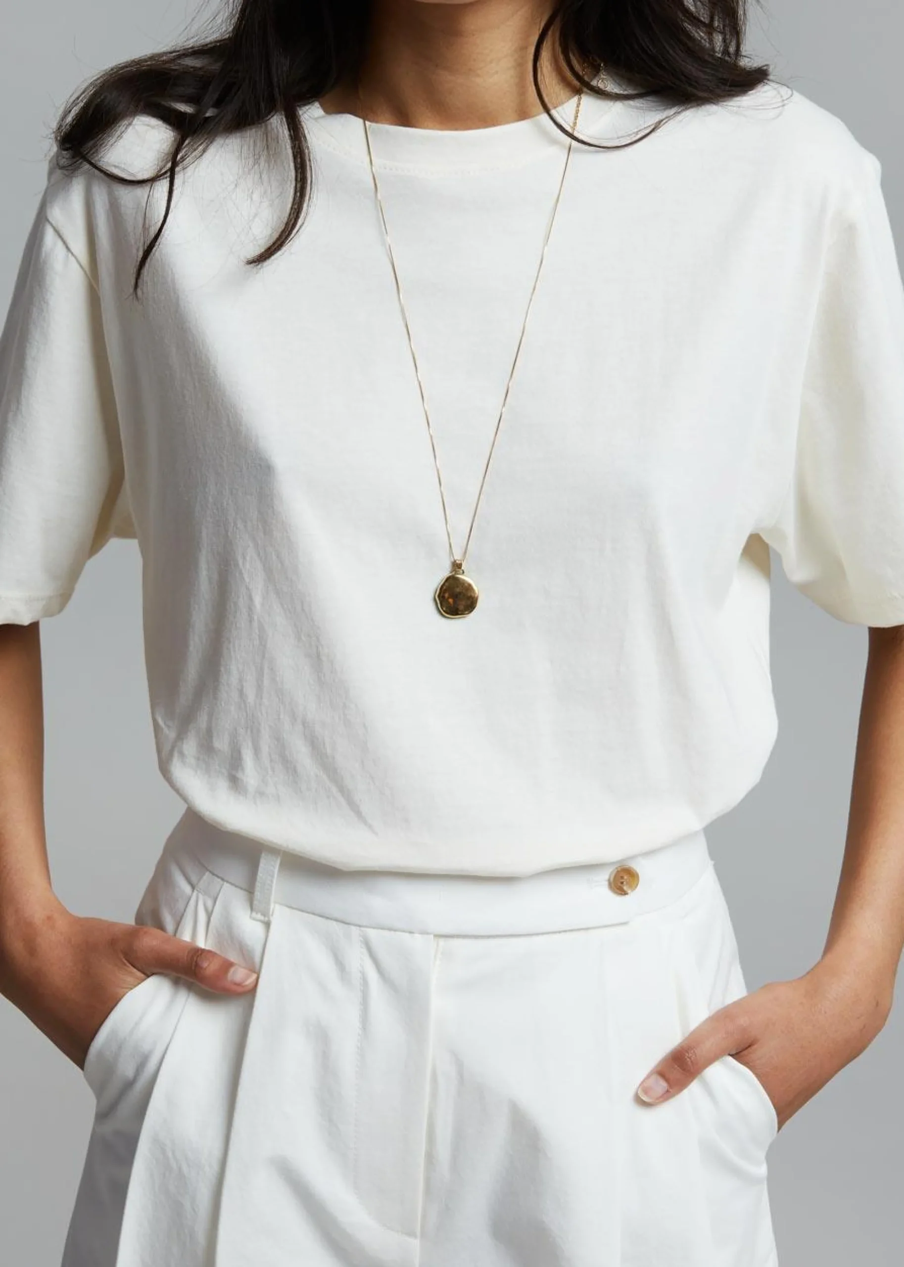The Frankie Shop Lilou Simple Tee Beige Sale