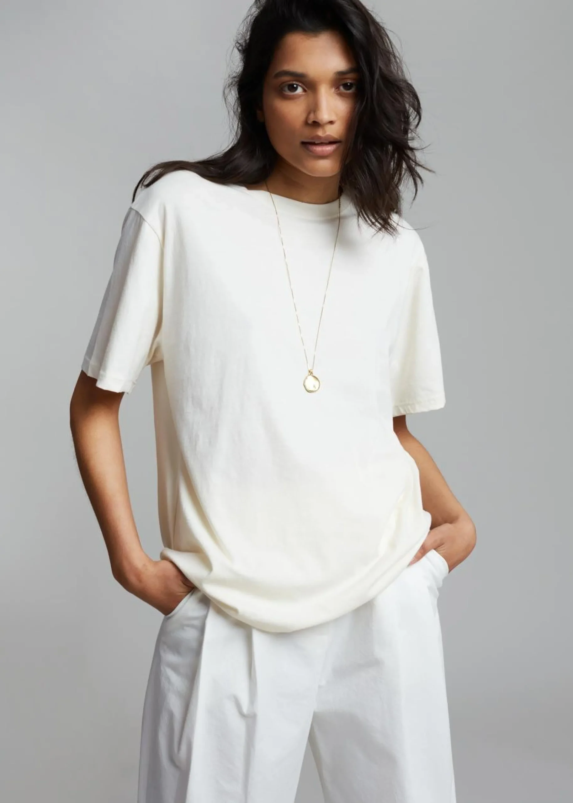 The Frankie Shop Lilou Simple Tee Beige Sale