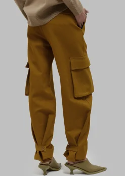 The Frankie Shop Lin Cargo Pants Dark Mustard New