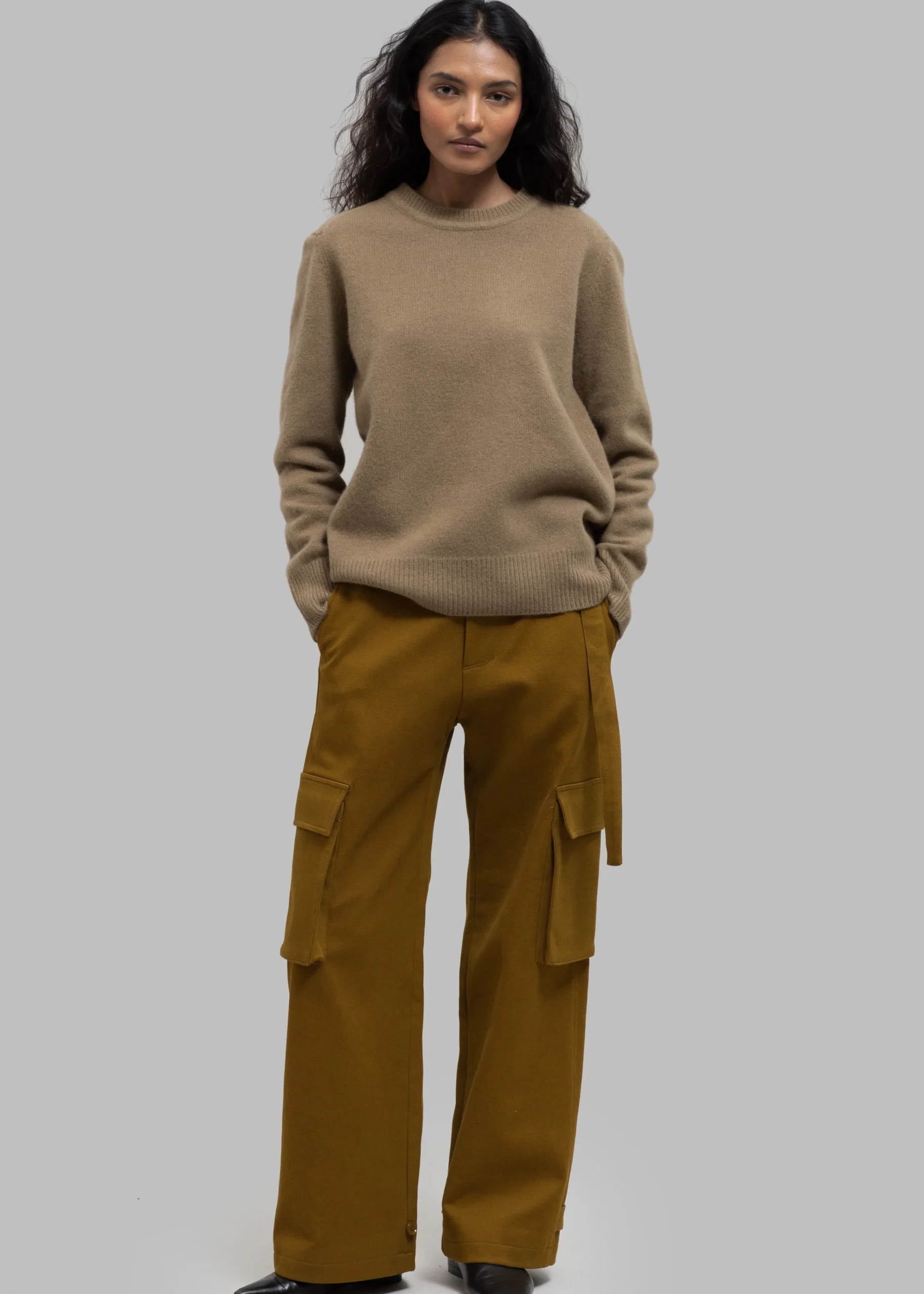 The Frankie Shop Lin Cargo Pants Dark Mustard New