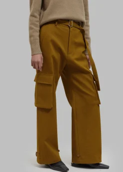 The Frankie Shop Lin Cargo Pants Dark Mustard New